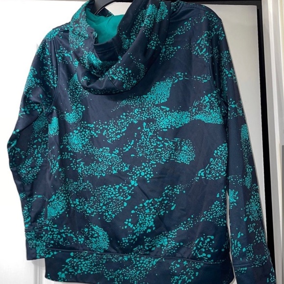 Youth NIKE SB Hoodie kids Large Blue Thermo fit Sk8 Turquoise Geometric Hoodie - Picture 3 of 4